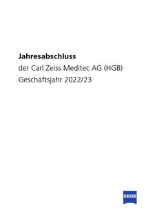 Vorschaubild von Jahresabschluss der Carl Zeiss Meditec AG nach HGB für das GJ 2022/23 