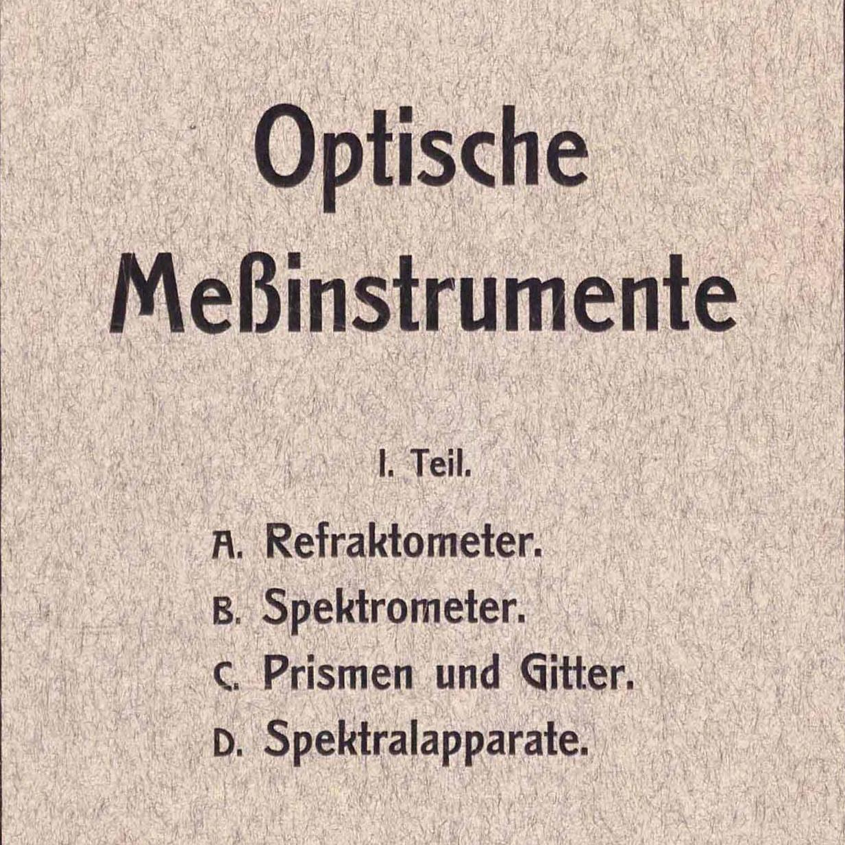 Optische Messgeräte bis 1945