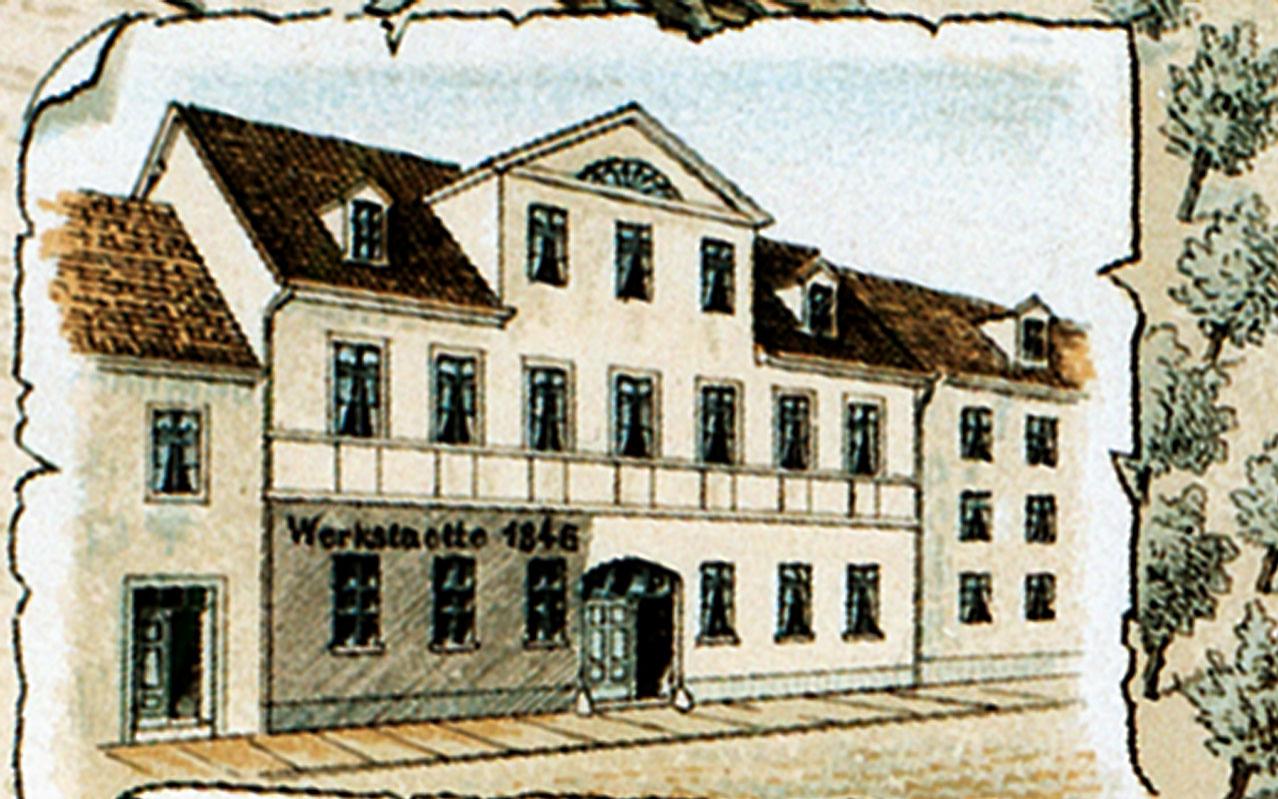 Carl Zeiss Optische Werkstätte in der Neugasse 7, Jena.