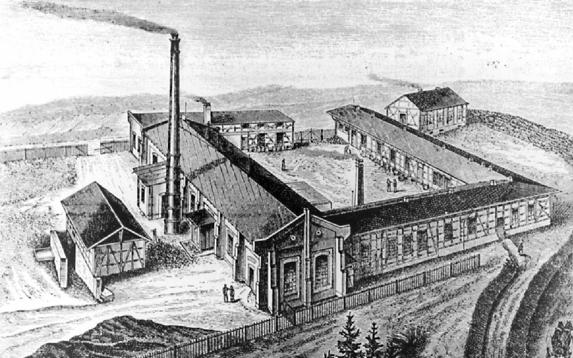 Zeichnung der Fabrik in Jena
