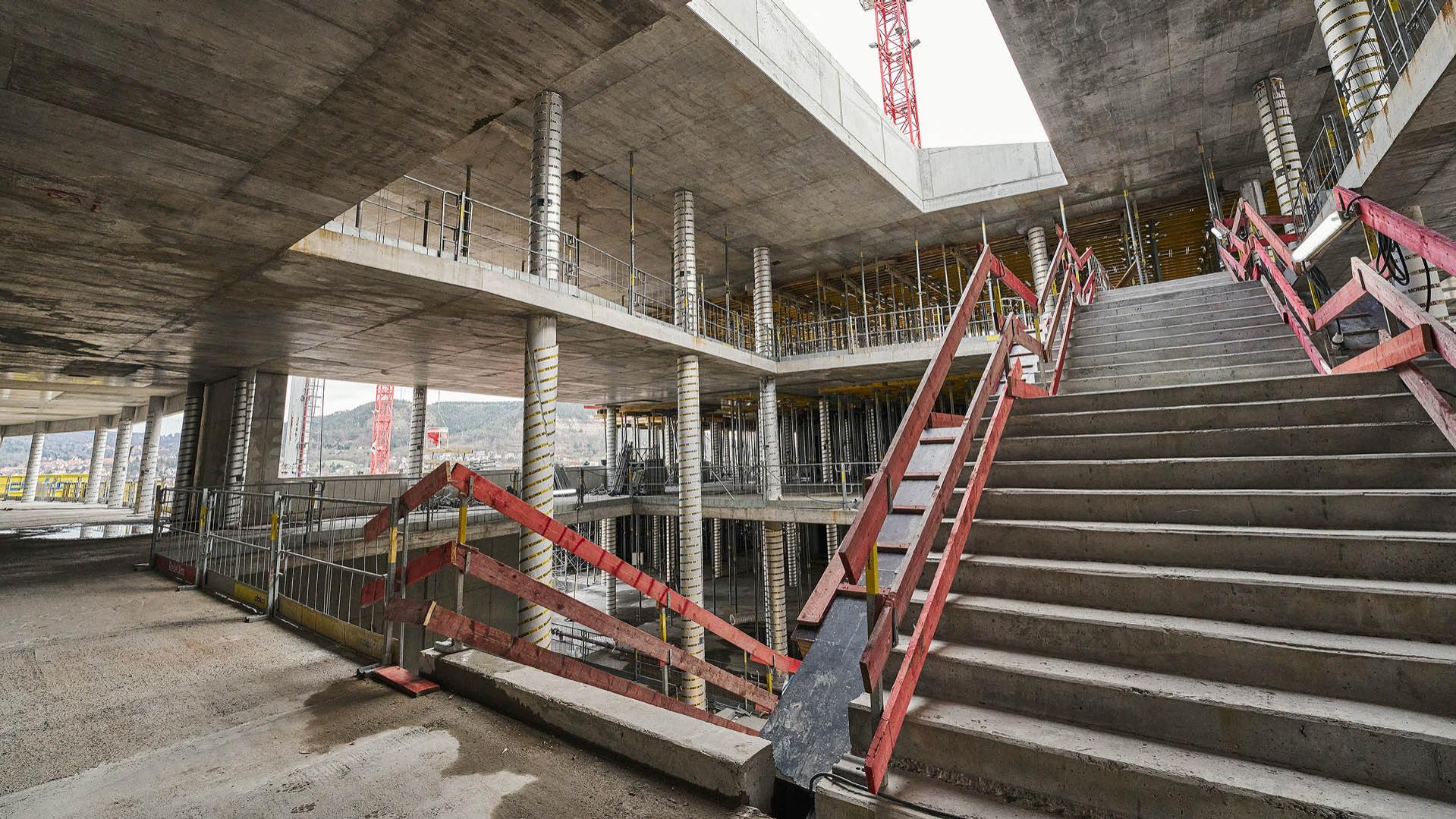 Fortschritt des Rohbaus macht zukünftige Räume sichtbar