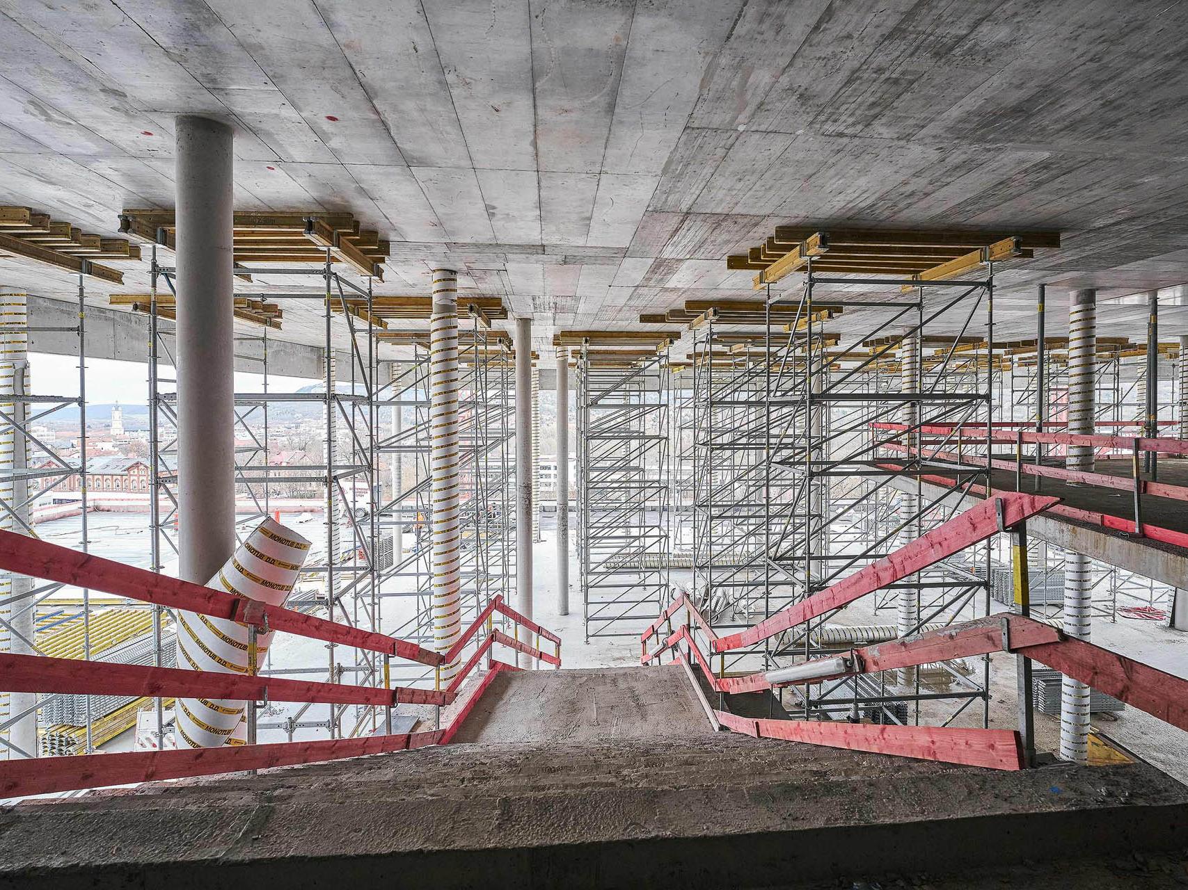 Fortschritt des Rohbaus macht zukünftige Räume sichtbar