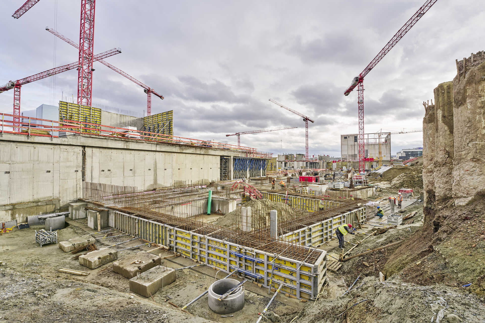 Fundamentarbeiten am Gebäude 1