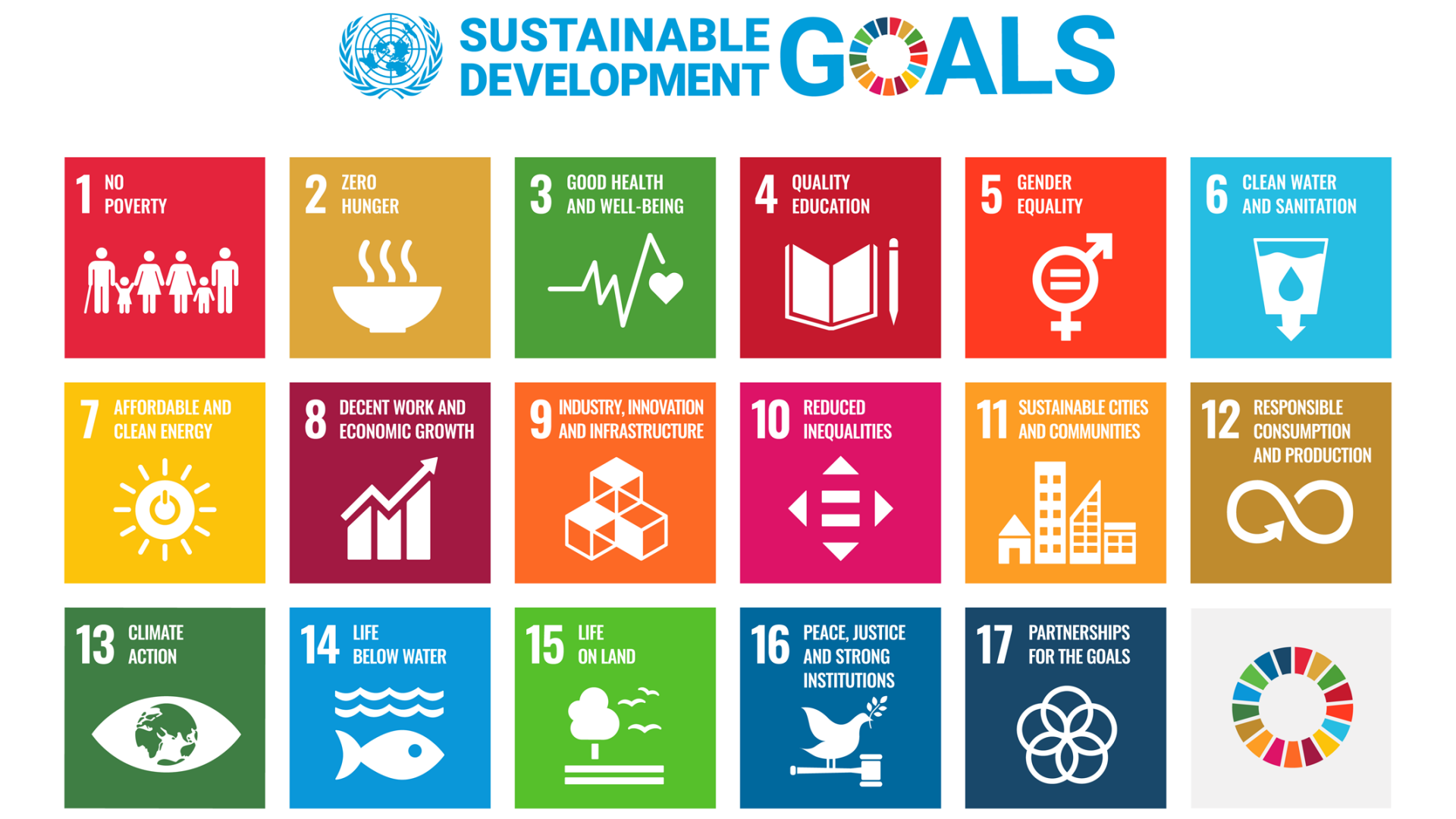 17 Sustainable Development Goals by the United Nations