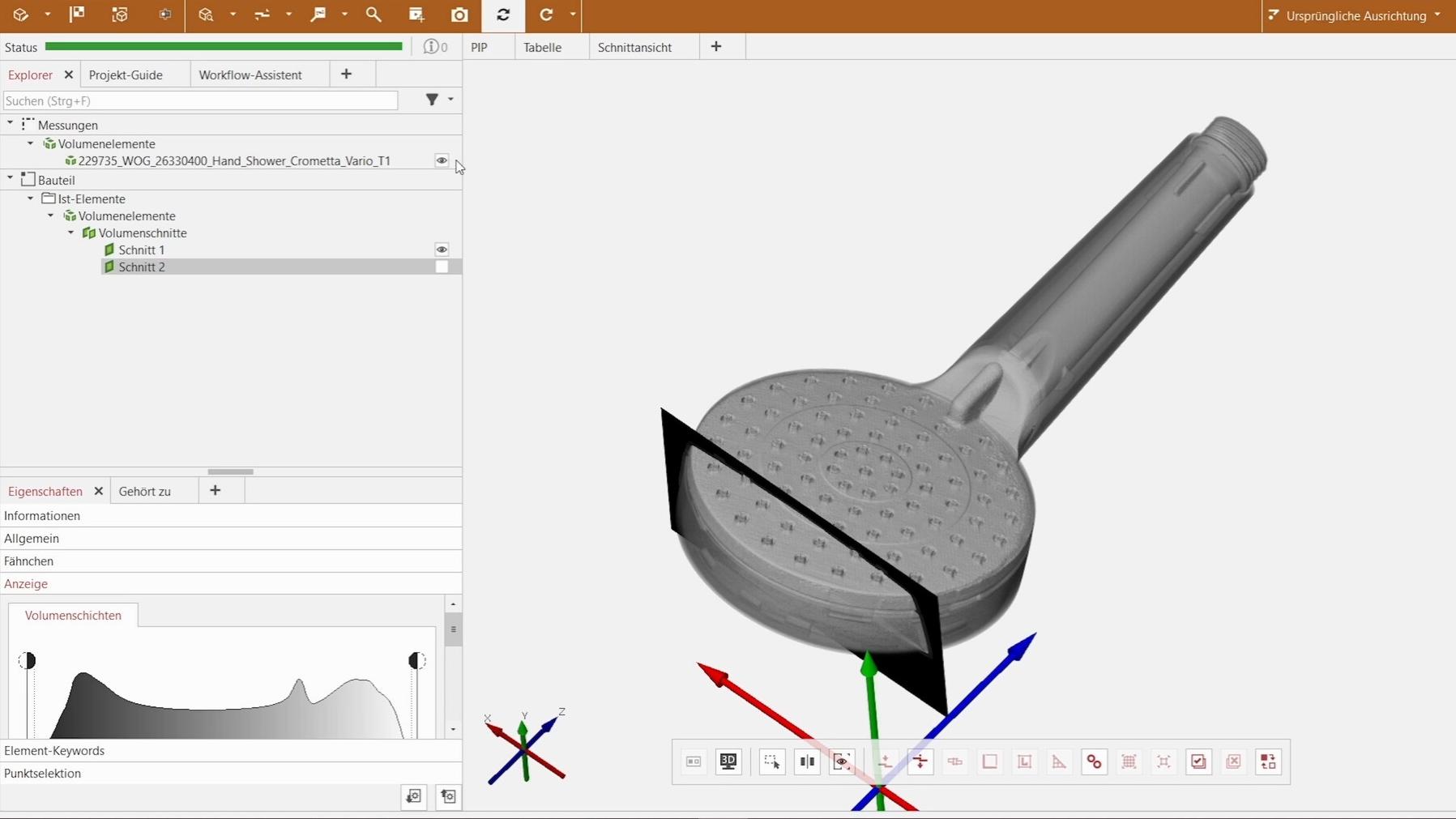 3D-Modell eines Duschkopfes