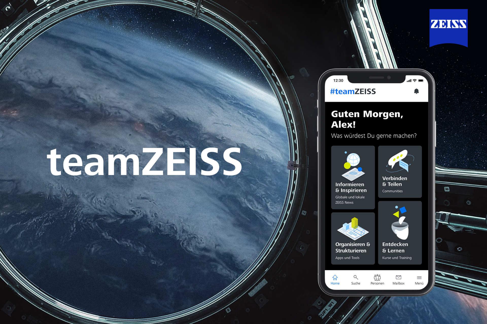 Das interface der teamZEISS app