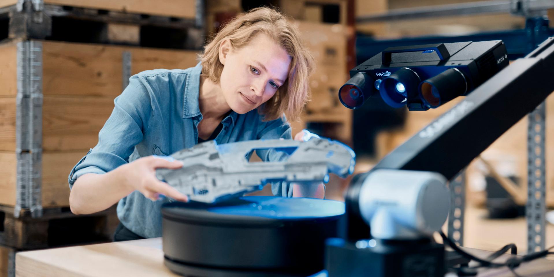 Industrielles 3D-Scannen in einem Lagerbereich