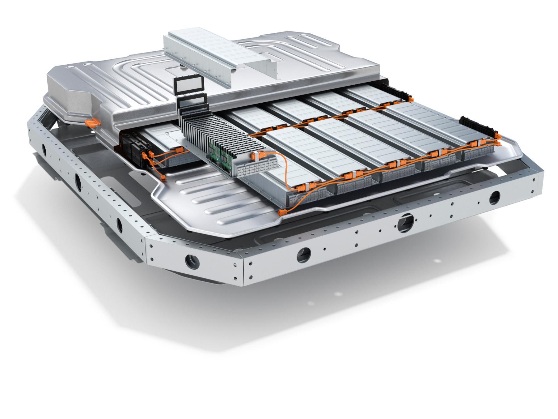 The automotive battery separately on the white background.
