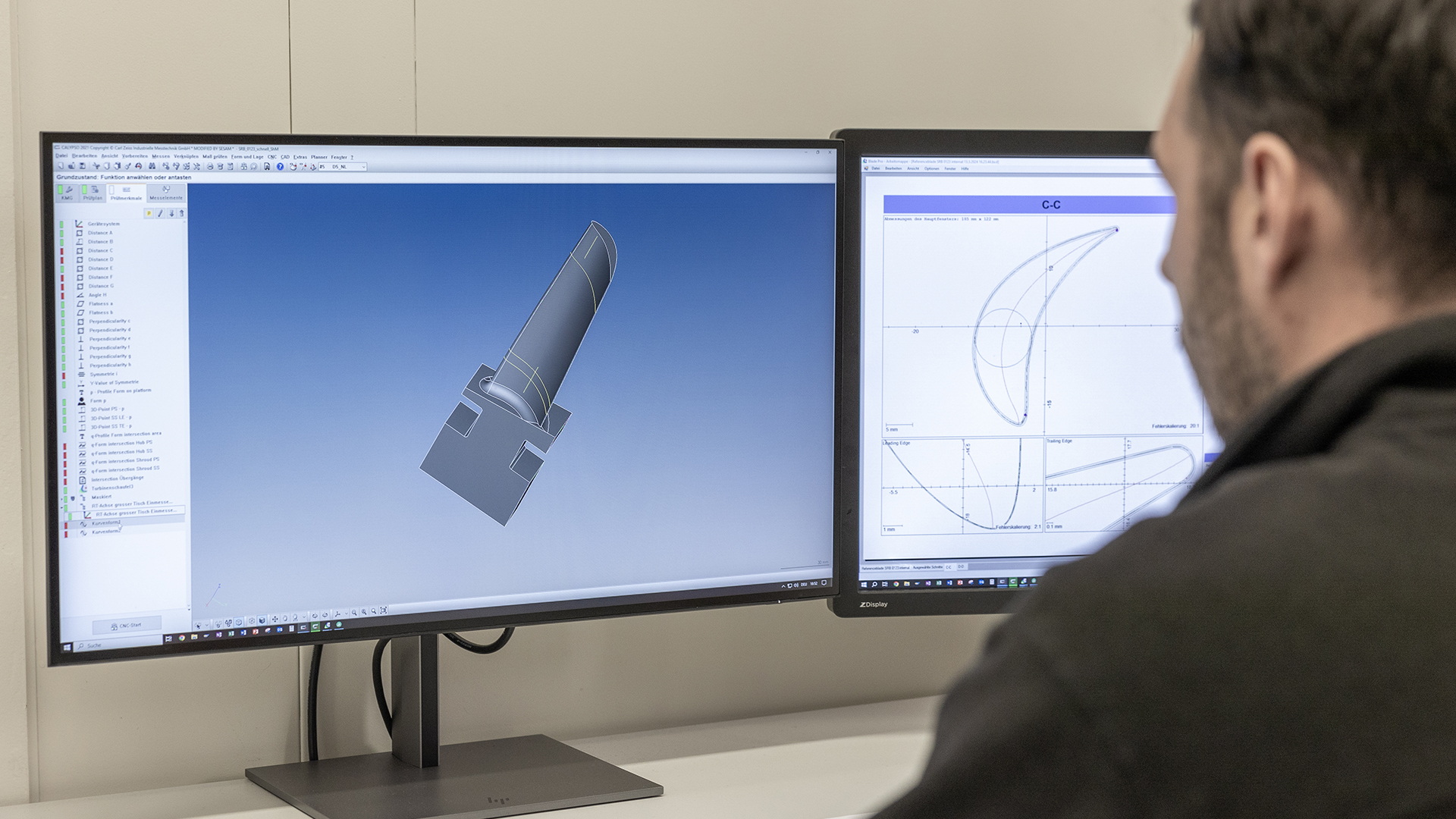 Die ZEISS Software CALYPSO und die Analyse- und Inspektionssoftware ZEISS Blade Inspect interpretieren und analysieren schnell die Messdaten von Rotorblättern, Leitschaufeln und Blisks.