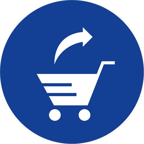 Einkaufswagen mit Kollegen teilen