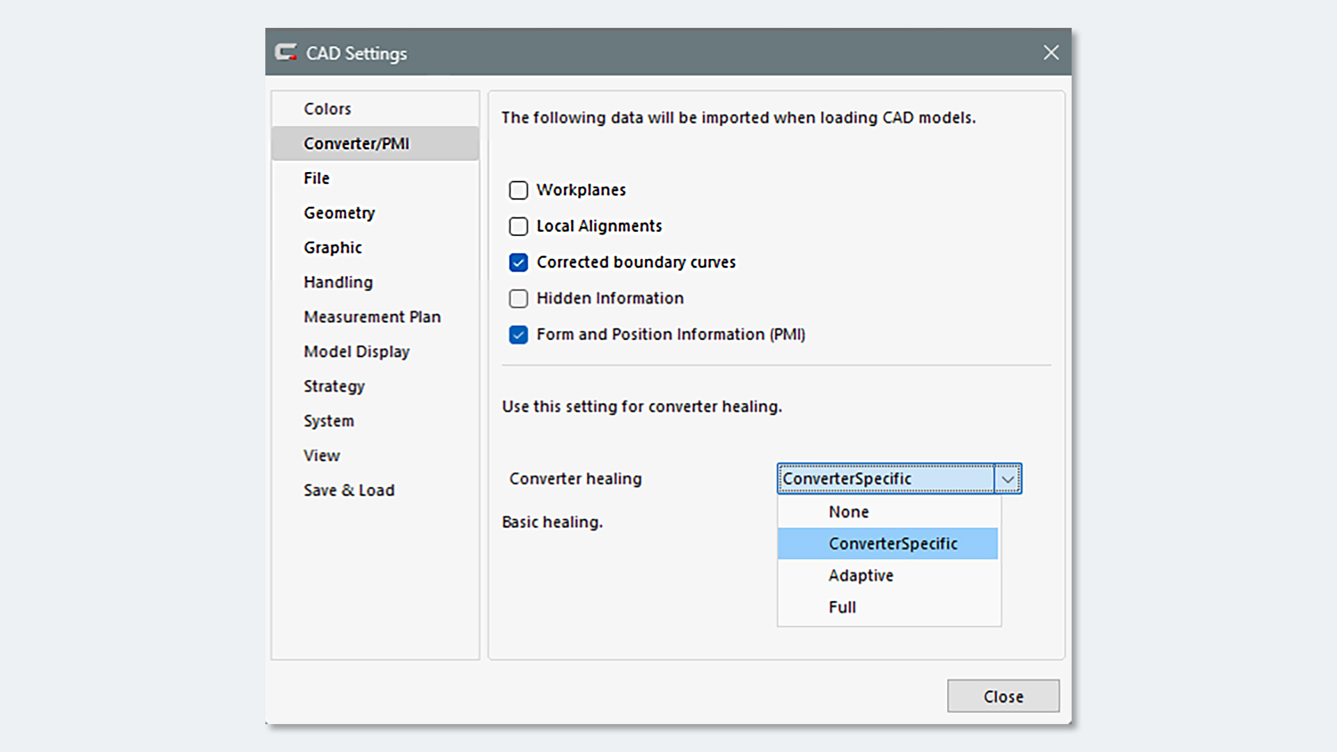Neue CAD-Import-Einstellung