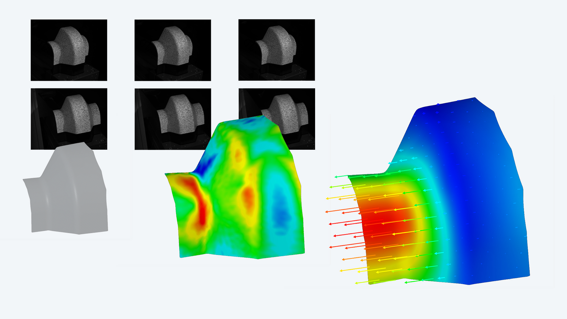 Dehnung, 3D-Verschiebung und 3D-Verformung