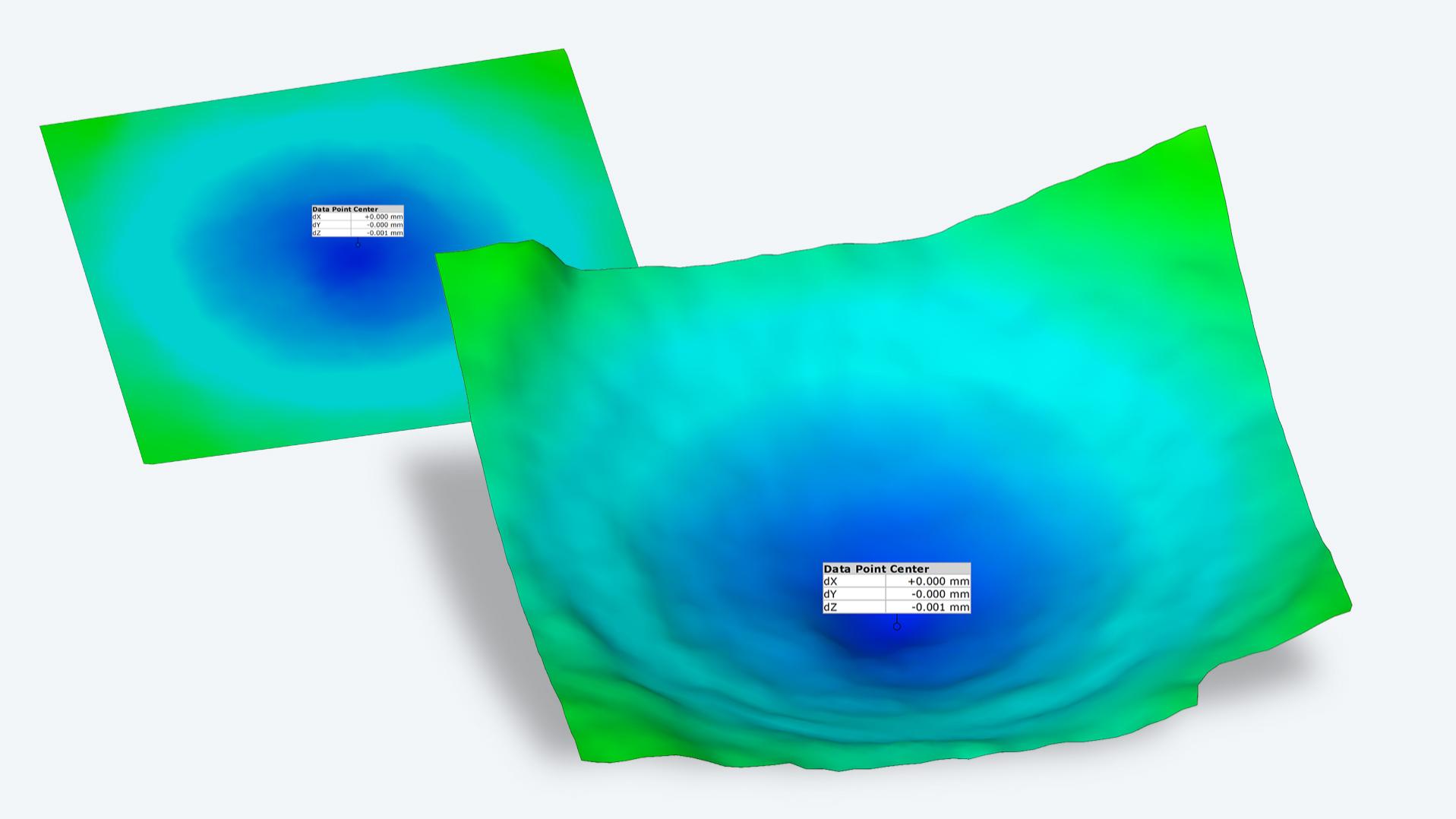 Überhöhte Darstellung von Verformungen in der 3D-Ansicht