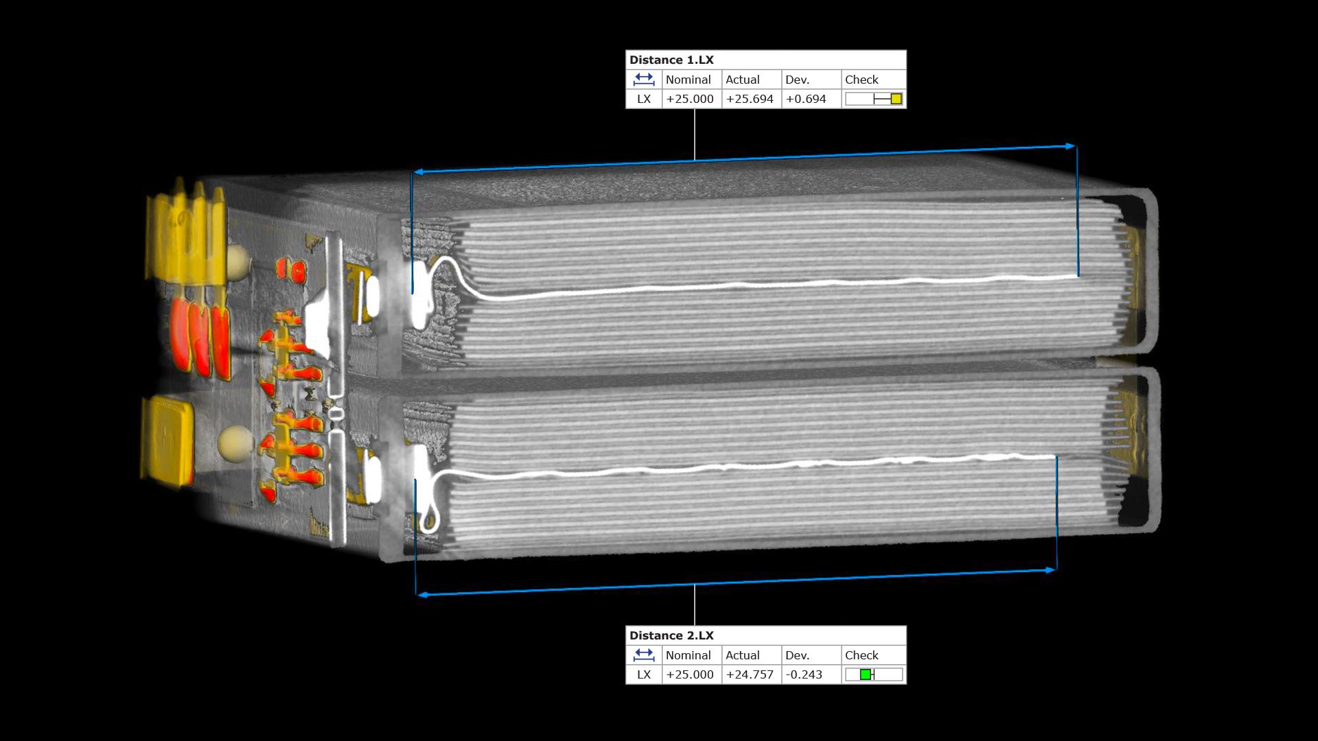 Inspektion einer Batterie in ZEISS INSPECT X-Ray