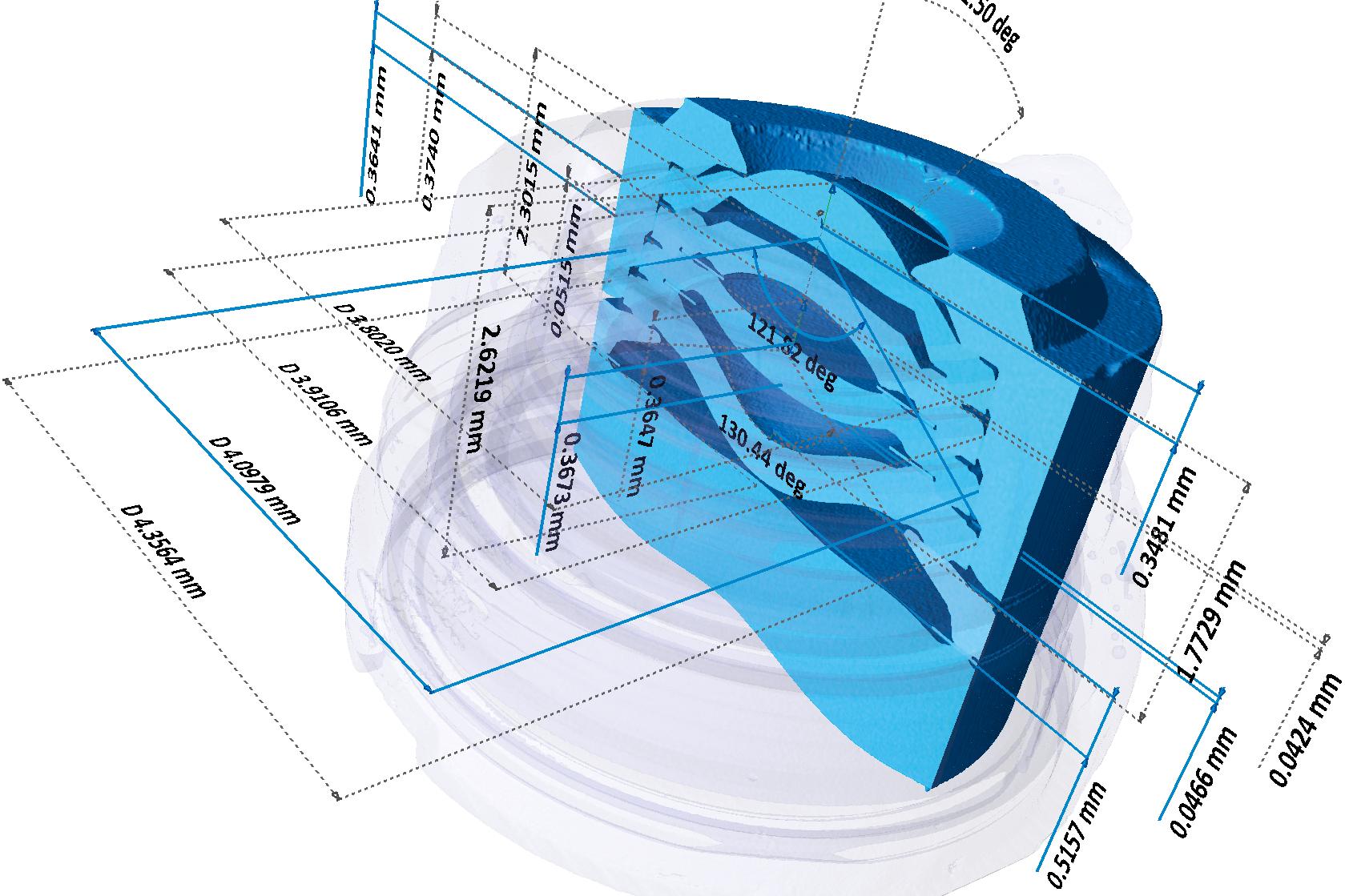 Measurement results of assembled smartphone camera lens