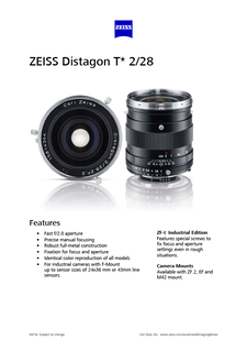 Vorschaubild von ZEISS Distagon T* 2/28