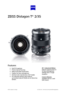 Vorschaubild von ZEISS Distagon T* 2/35