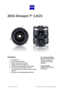 Vorschaubild von ZEISS Distagon T* 2.8/25