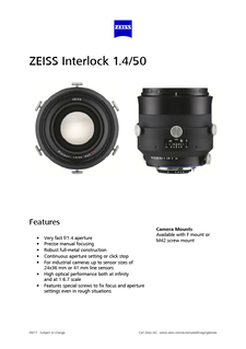 Vorschaubild von ZEISS Interlock 1.4/50