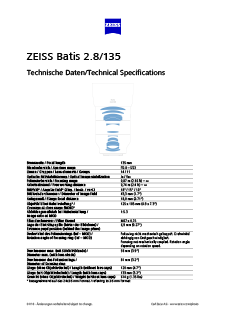 Vorschaubild von ZEISS Batis 2.8/135