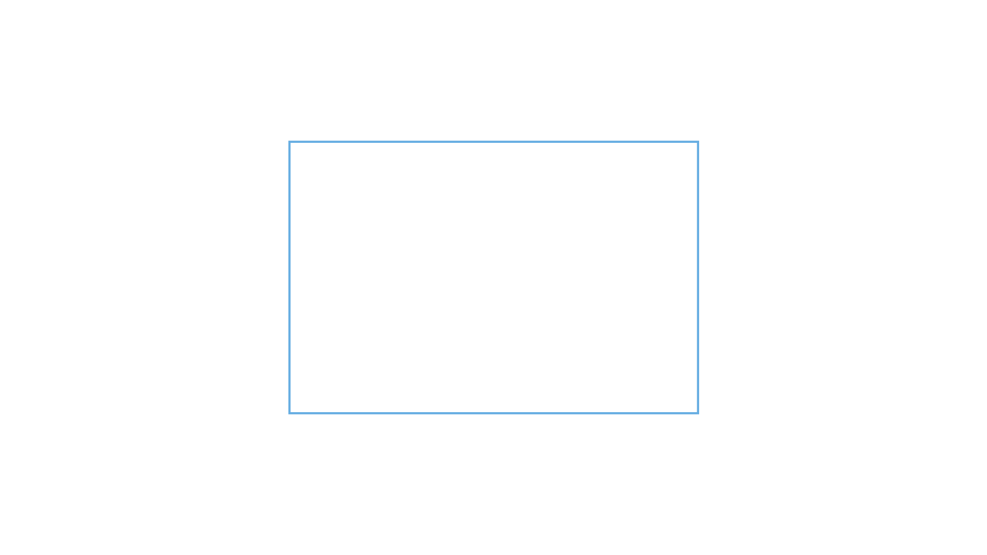 A blue rectangular frame is centered on a black background.