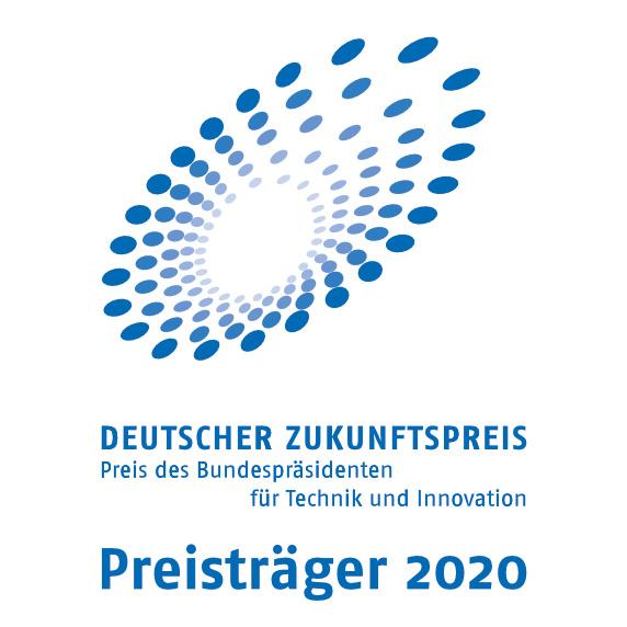 Logo des Deutschen Zukunftspreises 2020 mit dem Preisträger SMT