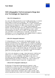 Vorschaubild von EUV-Lithographie Fact Sheet 1 