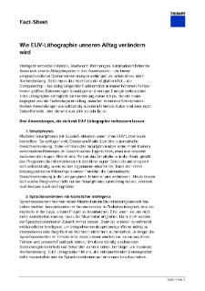 Vorschaubild von EUV-Lithographie Fact Sheet 2