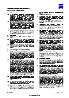 Vorschaubild von Allgemeine Einkaufsbedingungen Carl Zeiss SMT Switzerland AG