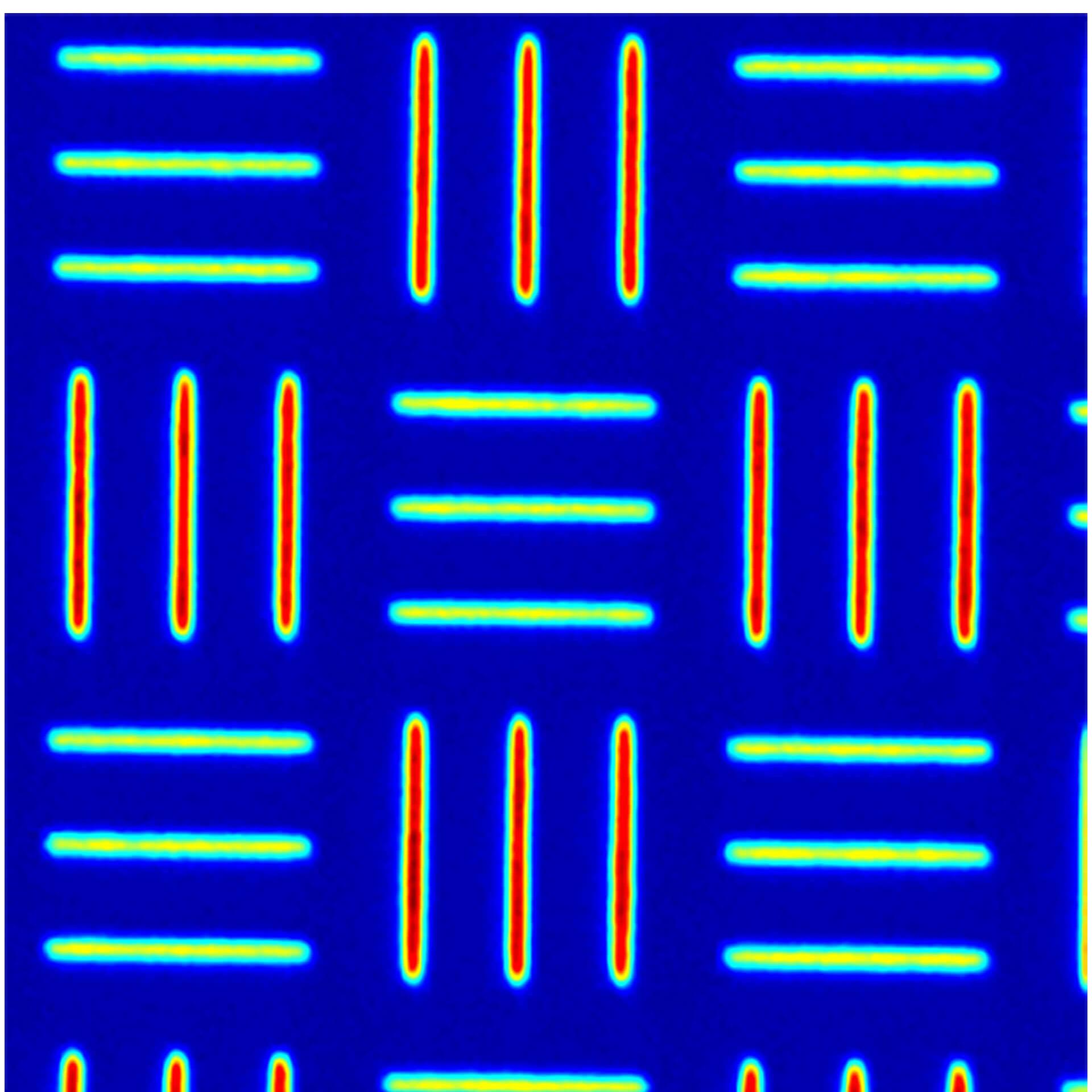 Eine Photomaske, die mit einem ZEISS AIMS 1x Qualifizierungsgerät analysiert wird