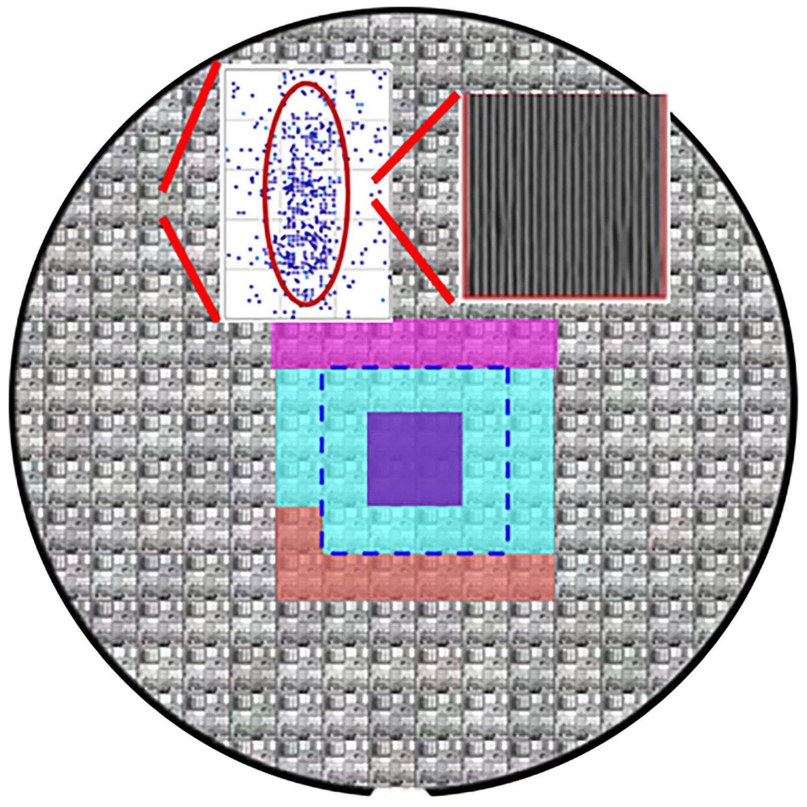 Tuning Vorgehen einer Fotomaske unter dem Mikroskop