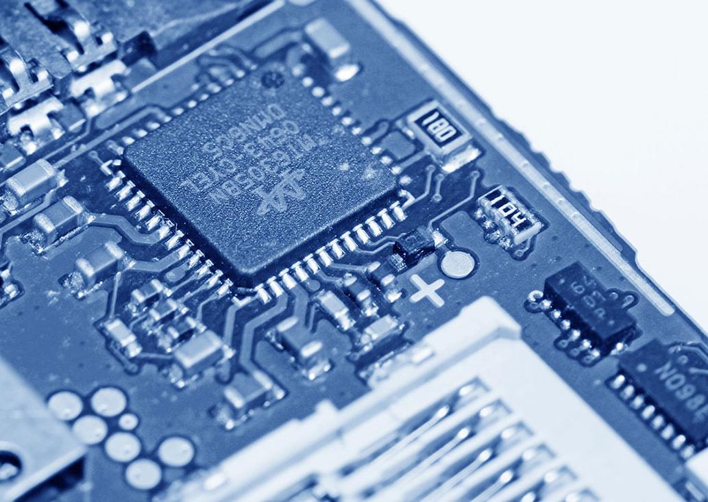 Ein Mikrochip in einem Elektrogerät