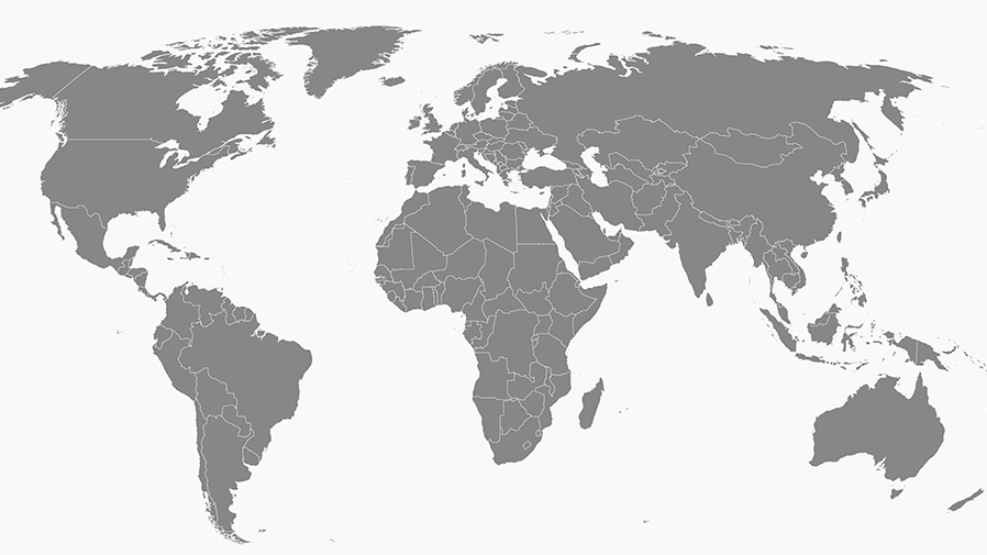 Weltkarte mit ZEISS SMS Standorten weltweit
