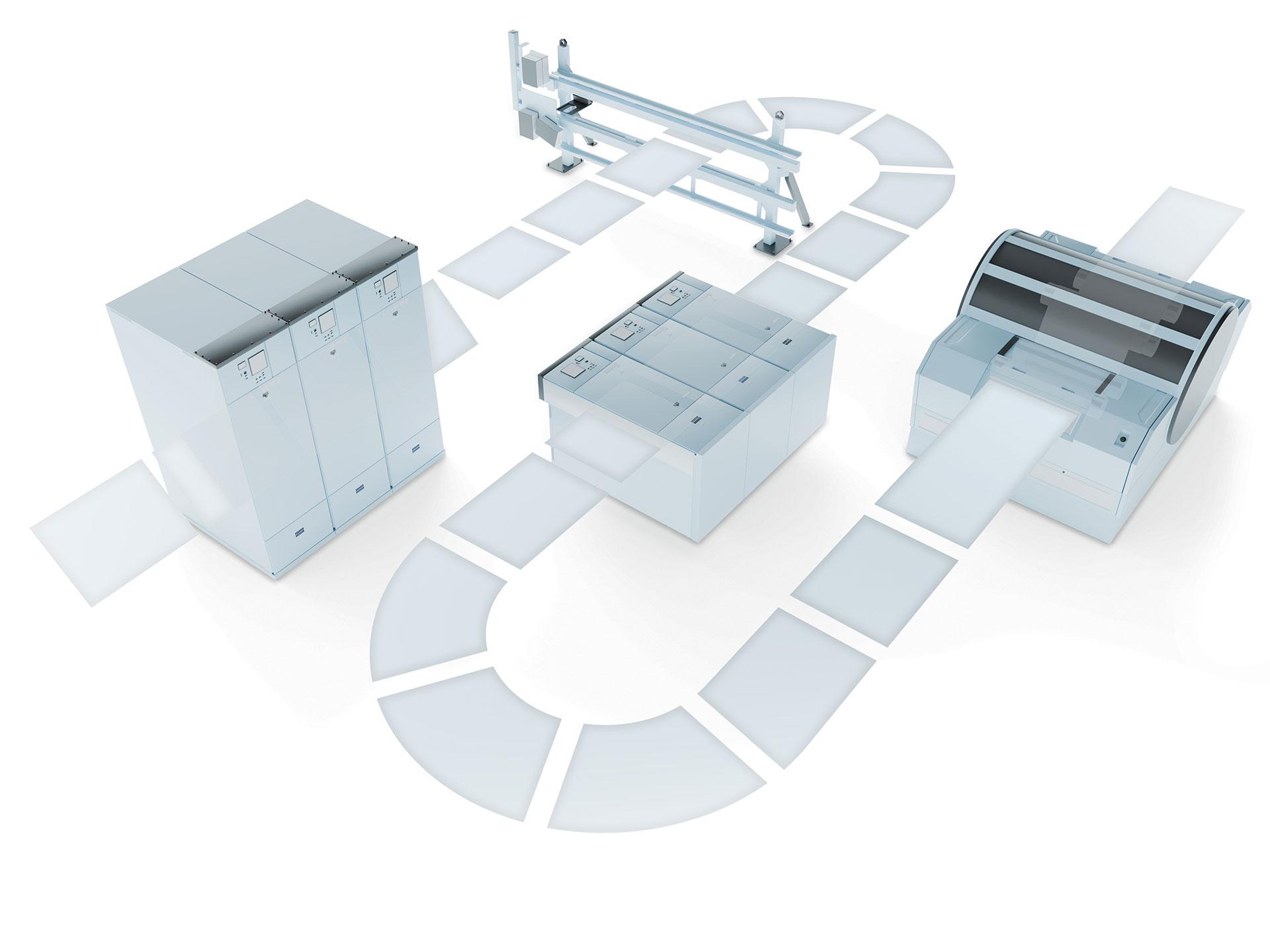 Beispielhafte Prozessdarstellung mit allen Produkten der ThinProcess-Familie