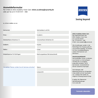Vorschaubild von Anmeldeformular