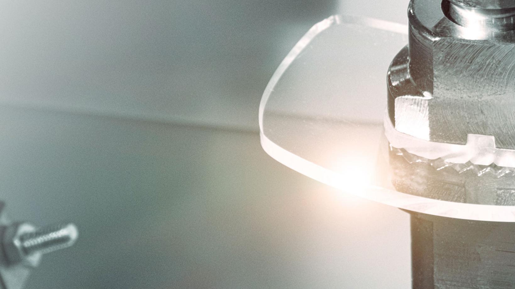 Profile, side view, close up portrait with copy space, empty place for advertisement of confident, joyful, cheerful, stylish guy having headset with mic on head, isolated on grey background 