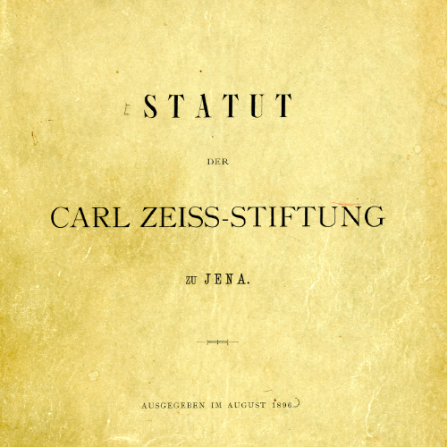 Ein Bild der Satzung der Carl-Zeiss-Stiftung. 