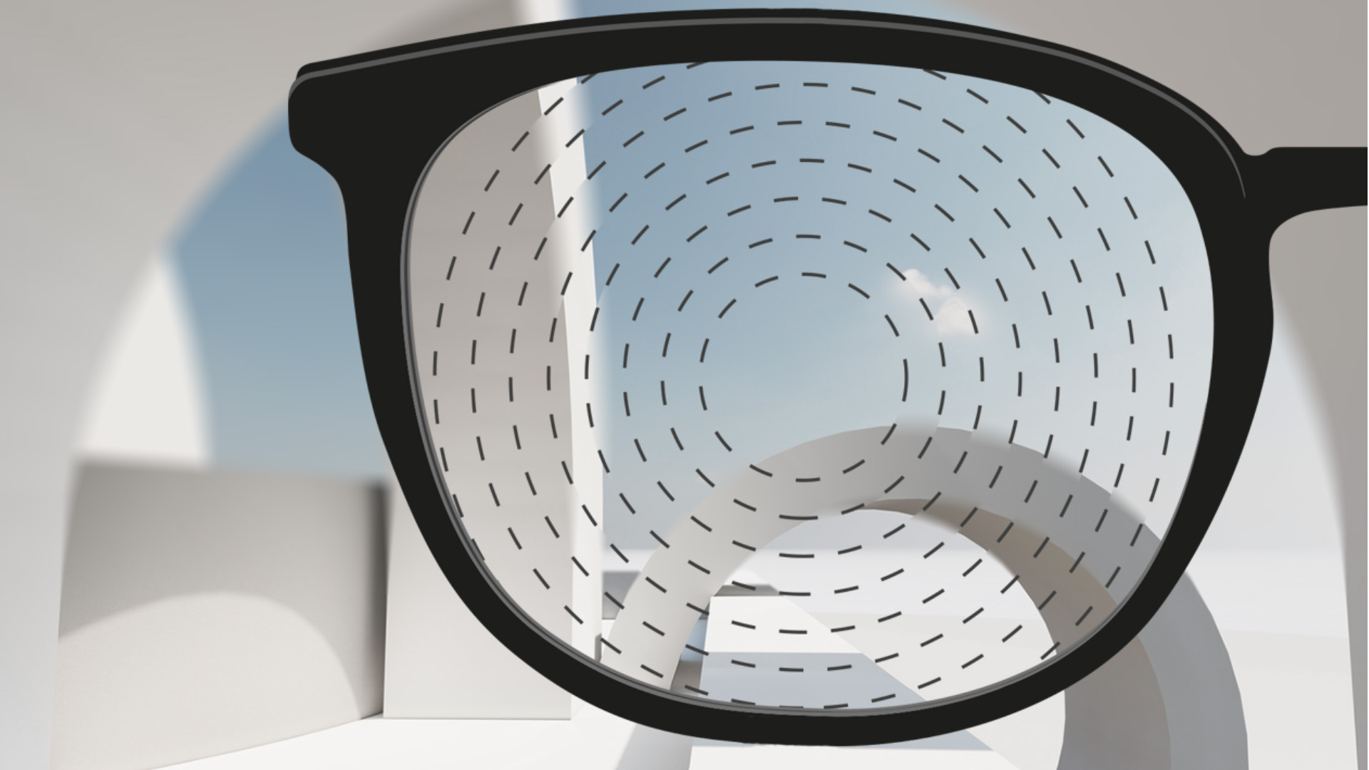 Abbildung mit Blick durch ZEISS Brillengläser für das Myopie-Management.