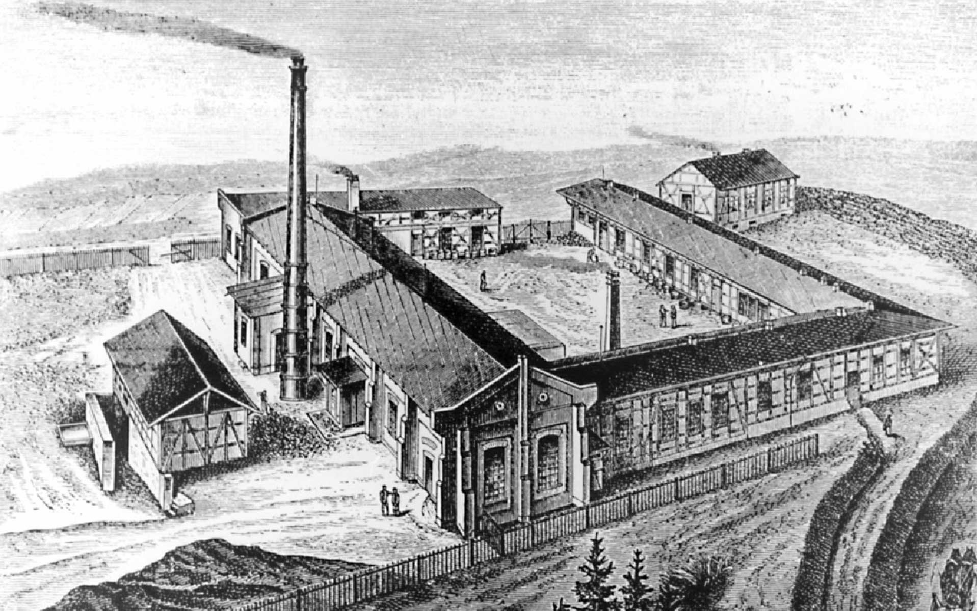 Zeichnung der Fabrik in Jena
