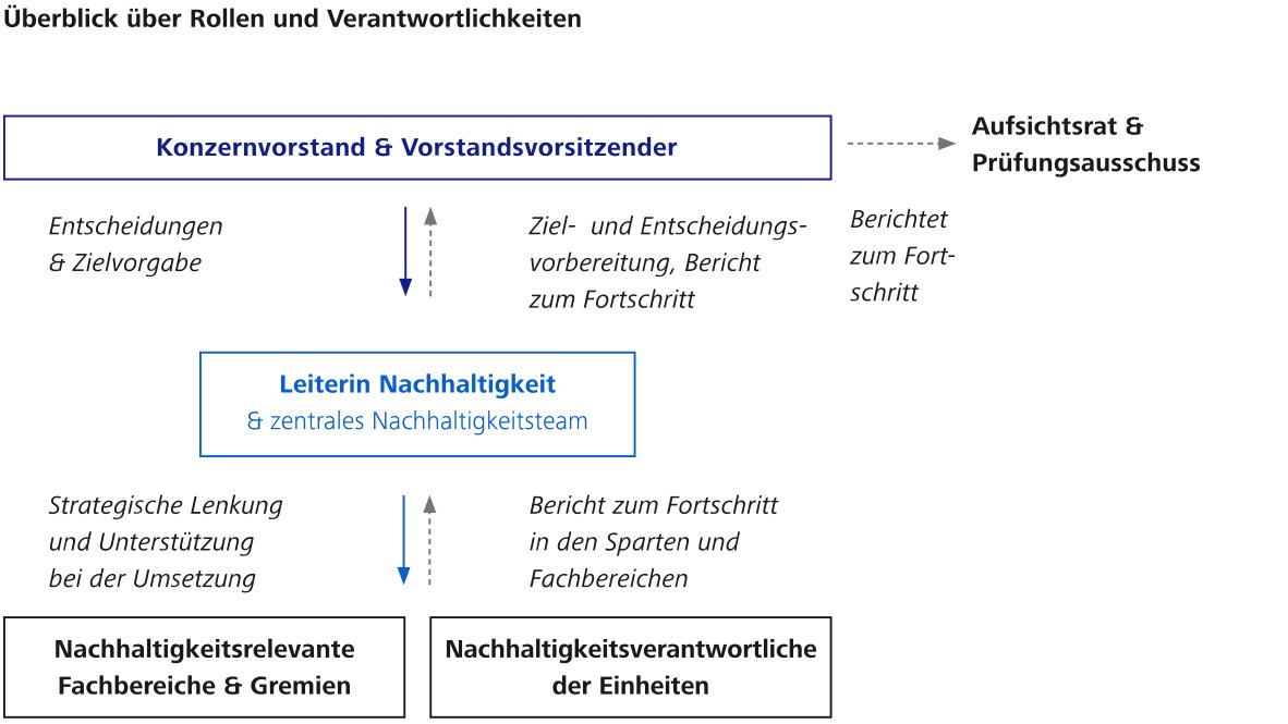 Organigramm der Nachhaltigkeitsorganisation