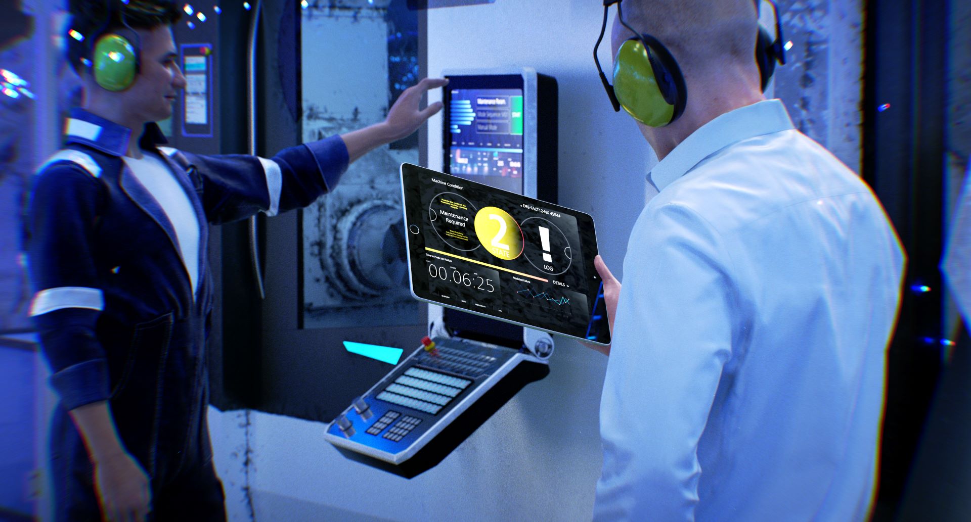 Ein leuchtender digitaler Schraubenschlüssel mit einem schaltkreisartigen Muster auf dunklem Hintergrund, der für Hightech-Innovation steht.